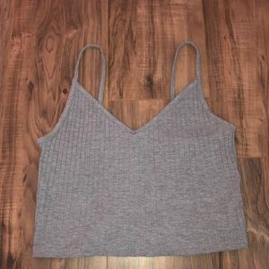 grey cropped tank